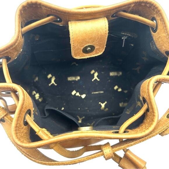 BASEBALLISM VINTAGE Look - authentic genuine leather bucket crossbody handbag - Picture 11 of 14